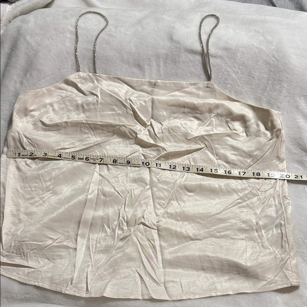 H&M Cream Satin Spaghetti Strap Cami